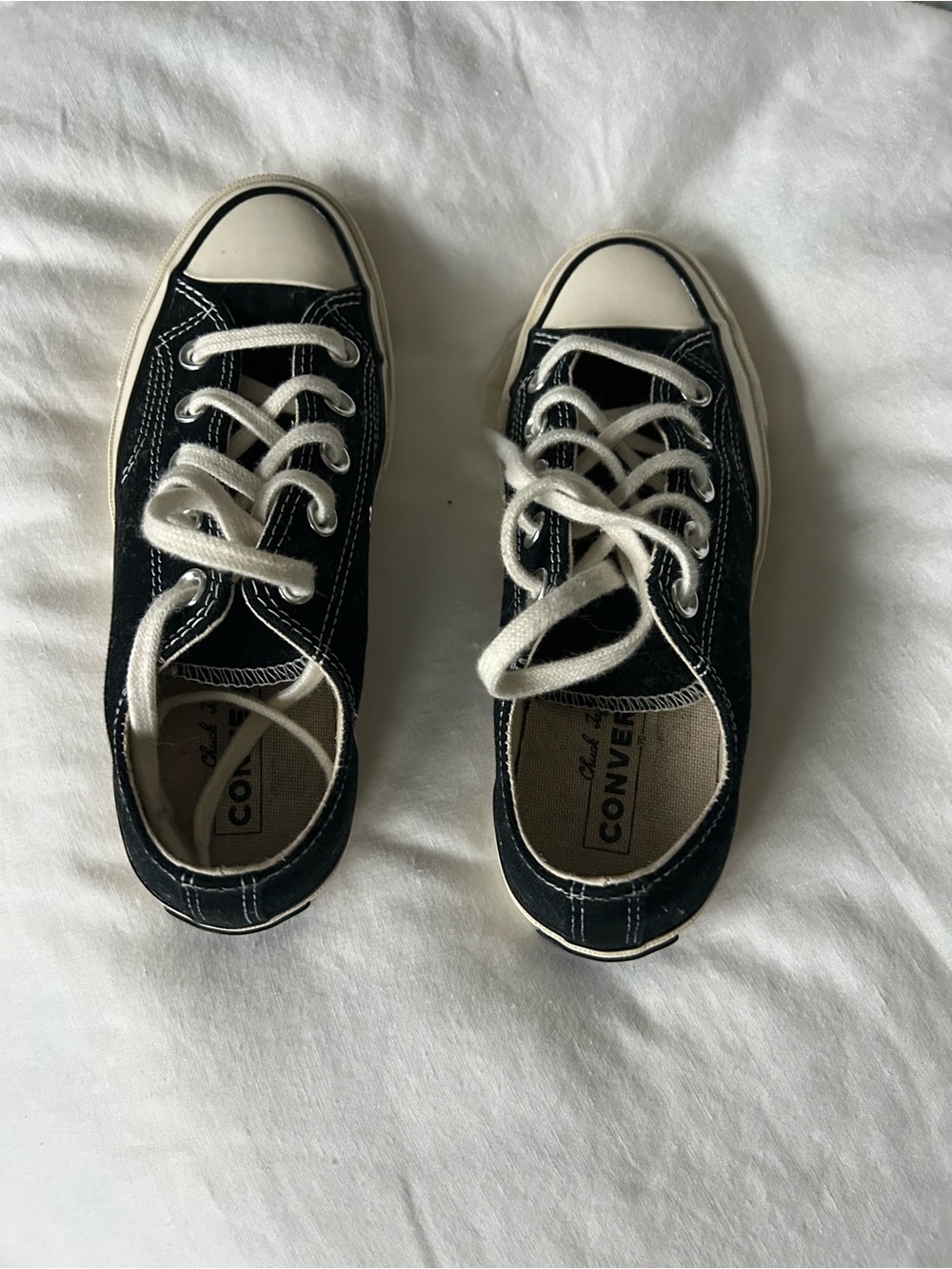 Converse Kids Black and White Canvas Low-Top Sneakers